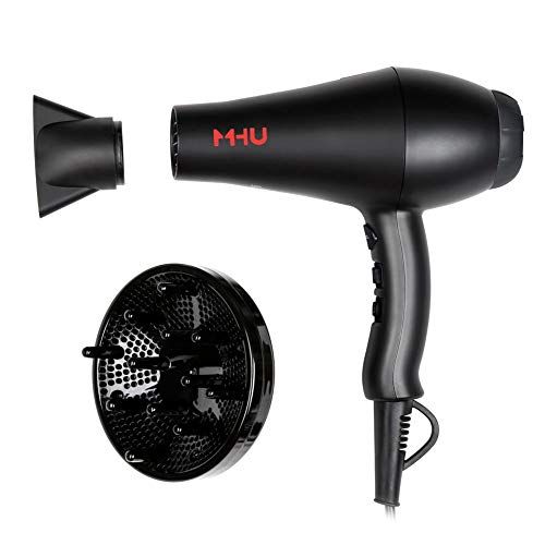 MHU Professional Salon Grau 1875w Assecador de cabells de calor infrarojos iònics de baix soroll