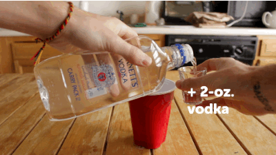 2-oz. Vodka v pohári