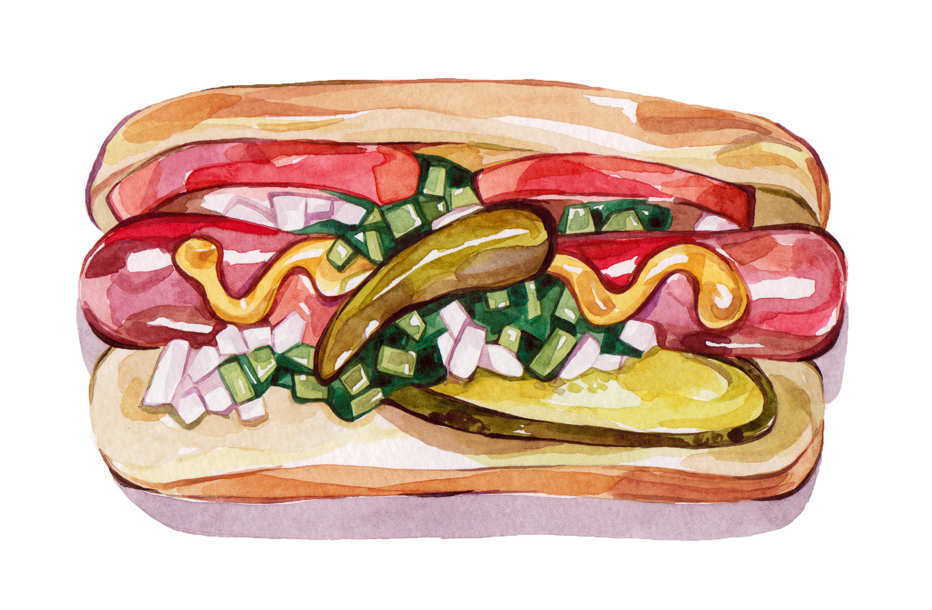 Hot Dog im Chicago-Stil