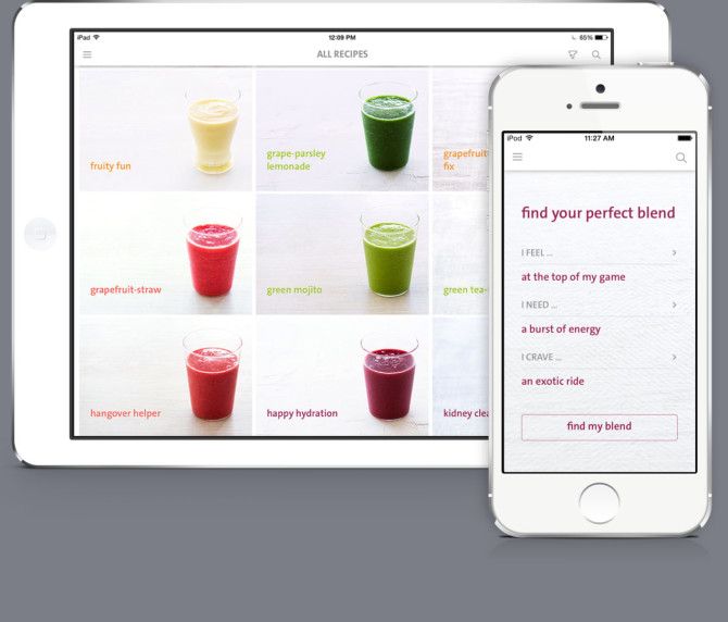 O aplicativo Blender Girl smoothies